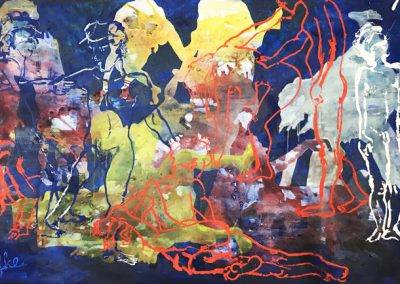 Frozen dance in oil paint, 160 x 100 cm