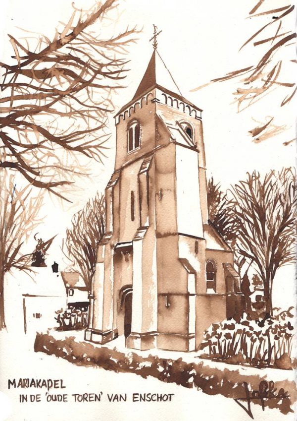 Illustration Mary Chapel in the old tower of Enschot, Torenpad by Jofke