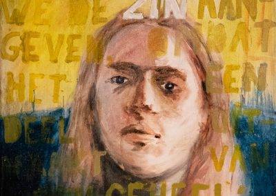 Portret van een slechtziende man, acryl, 50 x 70 cm