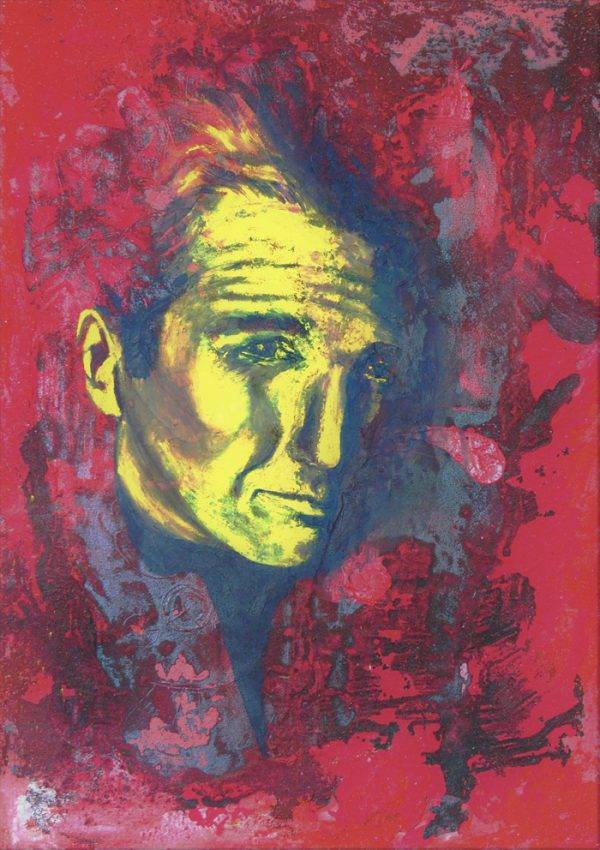 Portrait of Richard Gere, oil on mixed media surface, 50 x 70 cm