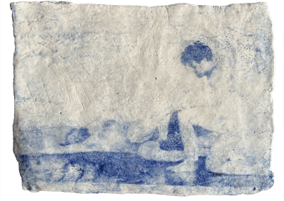 Lithography on ceramics, approximately 26 x 19 cm 2